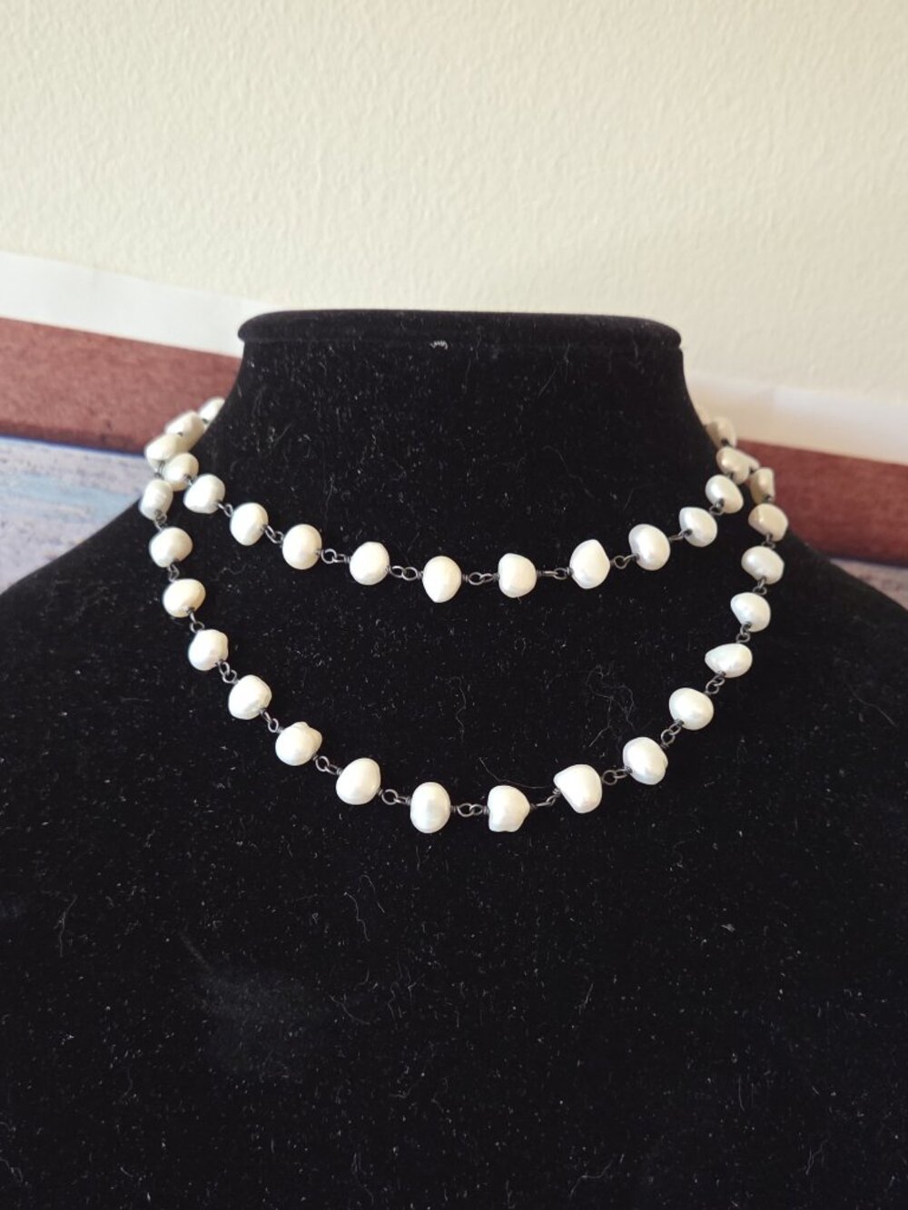 Silpada Pearls and Sterling Silver Oxidized 32” Long N1368 In good pre-loved